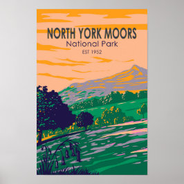 Vintagen North York Moors National Park England Poster