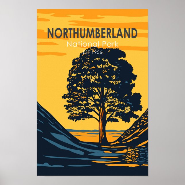 Vintagen Northumberland National Park England Poster (Framsidan)