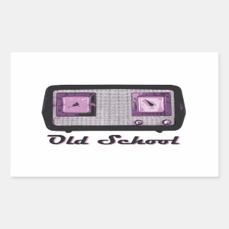 Vintagen old school Radio Retro Rektangulärt Klistermärke