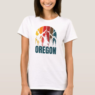 Vintagen Oregon Mountains Retro T Shirt