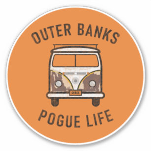 Vintagen Outer Banker Van Pogue Life OBX (Orange) Klistermärken