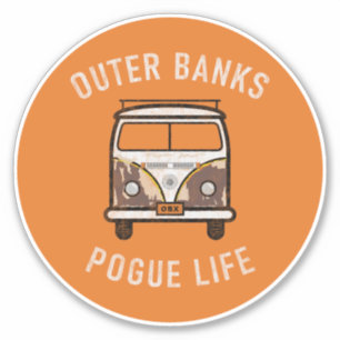 Vintagen Outer Banker Van Pogue Life OBX (Orange) Klistermärken