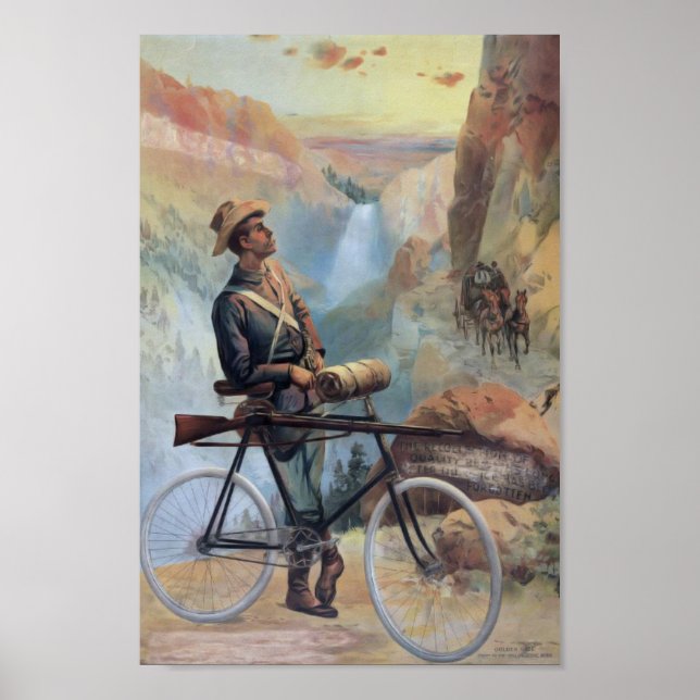 Vintagen på Bicycle, Yellowstone National Park Poster (Framsidan)