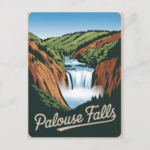 Vintagen Palouse Falls Vykort