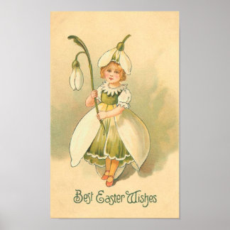 Vintagen Påsk i Beval Flower Girl Poster
