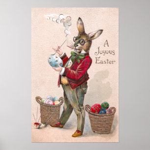 Vintagen Påskägg för kanonfärgning Poster