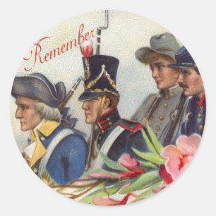 Vintagen Patriotic Stickers Runt Klistermärke