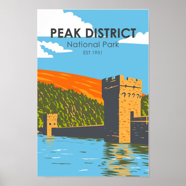 Vintagen Peak District National Park England Poster (Framsidan)