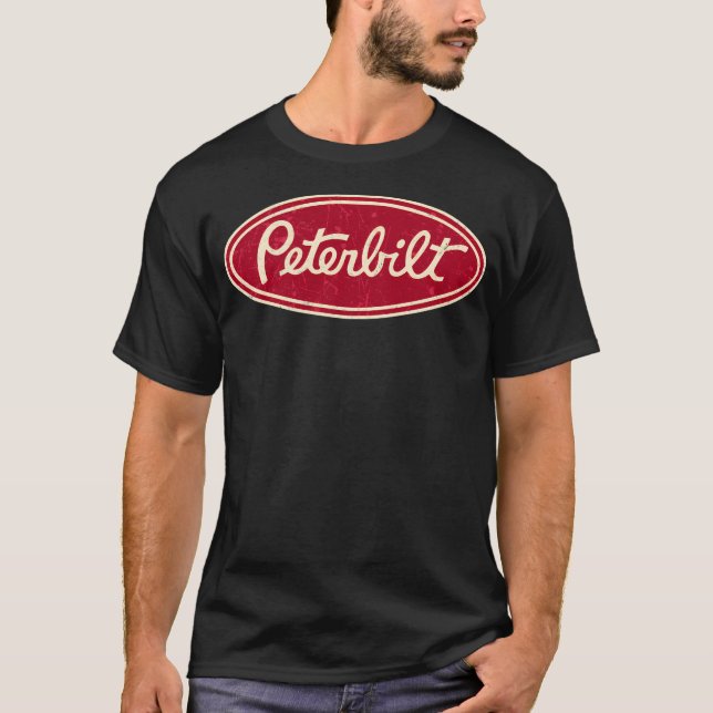 Vintagen Peterbilt Lastbil Tävla T Shirt (Framsida)