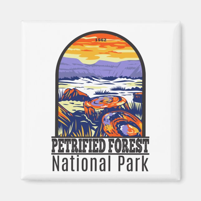 Vintagen "Petrified Forest National Park Arizona" Magnet (Framsidan)