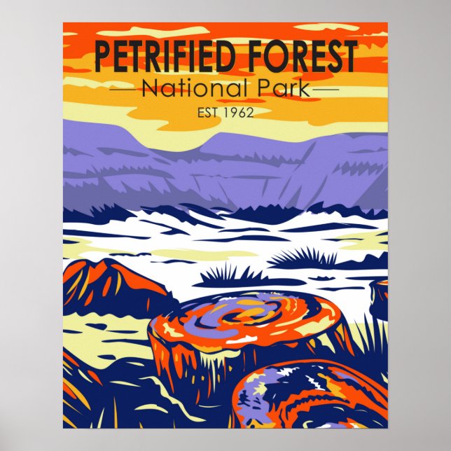 Vintagen "Petrified Forest National Park Arizona" Poster (Framsidan)