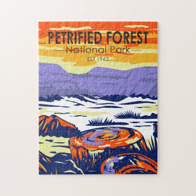 Vintagen "Petrified Forest National Park Arizona" Pussel (Vertikal)