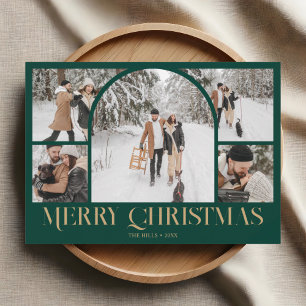 Vintagen Photo Collage Arch God jul Julkort