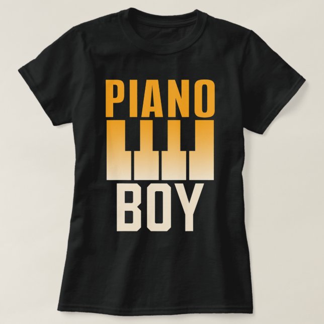 Vintagen Piano Dinosaur T Shirt (Design framsida)