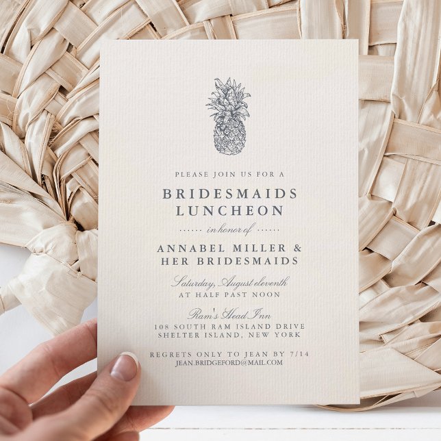 Vintagen Pineapple Bridesmaids Luncheon Inbjudningar (Skapare uppladdad)