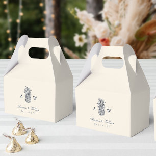 Vintagen Pineapple Bröllop Monogram Presentaskar
