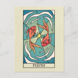 Vintagen Pisces Zodiac Sign Abstrakt Art Vykort