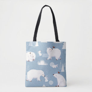 Vintagen polar Bears Winter Tygkasse