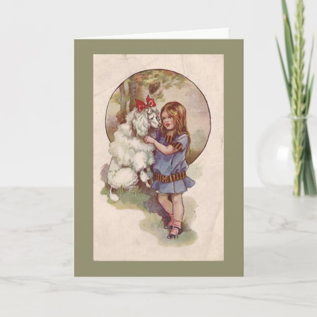 Vintagen Pudel julkort Helgkort (Framsida)