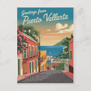 Vintagen Puerto Vallarta Mexico Vykort