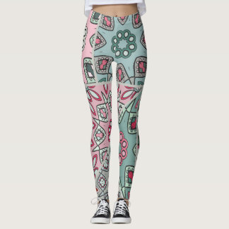 Vintagen Quilt för indiska arabiska lappverk Leggings