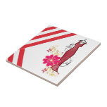 Vintagen Rand Red & White Rand Kakelplatta<br><div class="desc">Ceramic Tile Något för alla erbjuder anpassade plattor för personlig som är särskilt designade för att förbättra skönheten i ditt hem. Den här unika designade plattan garanterar en vacker avsluta till alla dina dekorplattor. Medan du redan är här kanske du vill se andra relaterade badrumsartiklar som duschgardiner, tvålskåp, badkar, badkar,...</div>