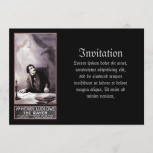 Vintagen Raven teatralisk Inbjudningar