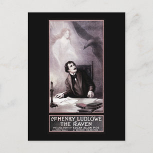 Vintagen Raven Theatrical Vykort