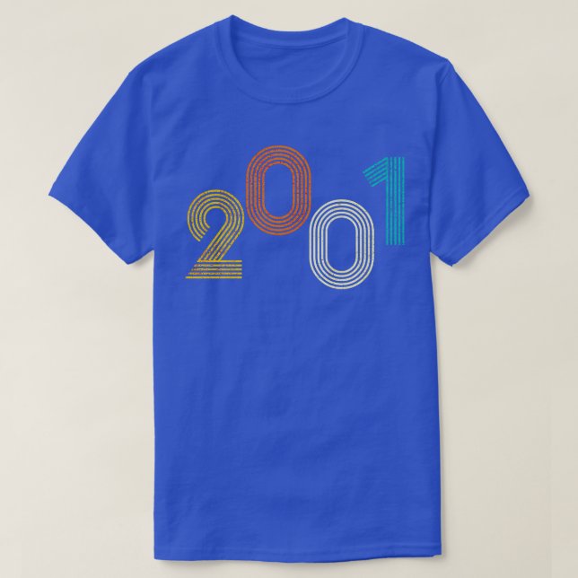 vintagen Retro Birthday 2001 T Shirt (Design framsida)
