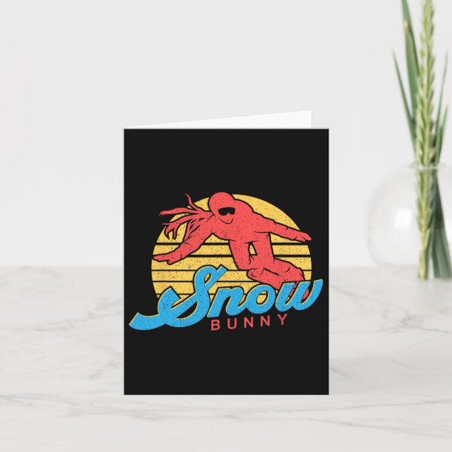 Vintagen Retro Bunny Girl Kort (Framsida)