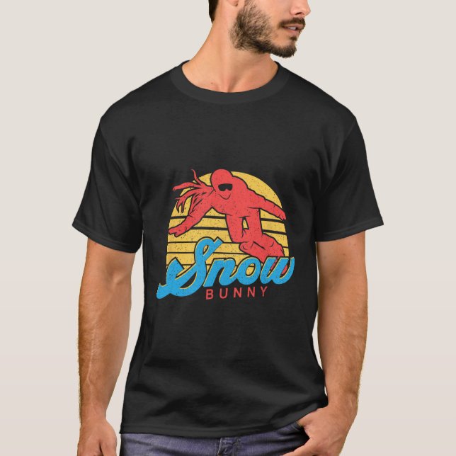 Vintagen Retro Bunny Girl T Shirt (Framsida)