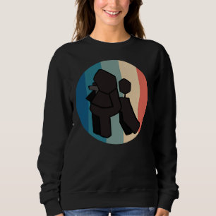 Vintagen Retro Distress i Black Pudel Hund T Shirt