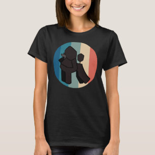 Vintagen Retro Distress i Black Pudel Hund T Shirt
