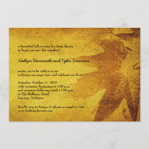 Vintagen Retro Fall Bröllop för hösten Maple Löv  Inbjudningar