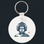 Vintagen Retro Grått med Buddha Wearing Headphone Nyckelring<br><div class="desc">Vintagen Retro Grått med Buddha Wearing Headphone</div>