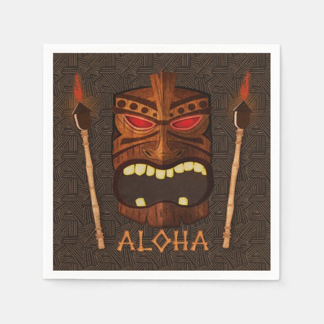 Vintagen Retro Luau Summer Party Pappersservett (Framsidan)