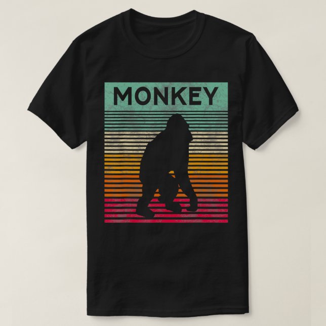 Vintagen Retro Monkey Ape Monkey T Shirt (Design framsida)