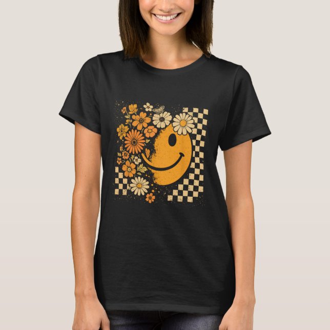 Vintagen Retro Sunset Snowboard T Shirt (Framsida)