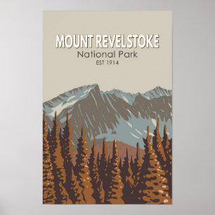 Vintagen Revelstoke National Park Travel Art Poster