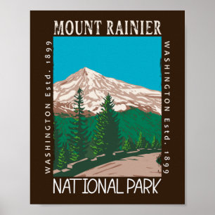 Vintagen Rinier nationalpark Distress Poster