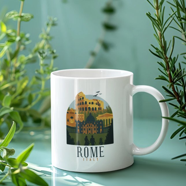 Vintagen Rom Colosseum Kaffemugg (Rome Italy Colosseum Coffee Mug)
