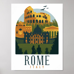 Vintagen Rom Colosseum Poster