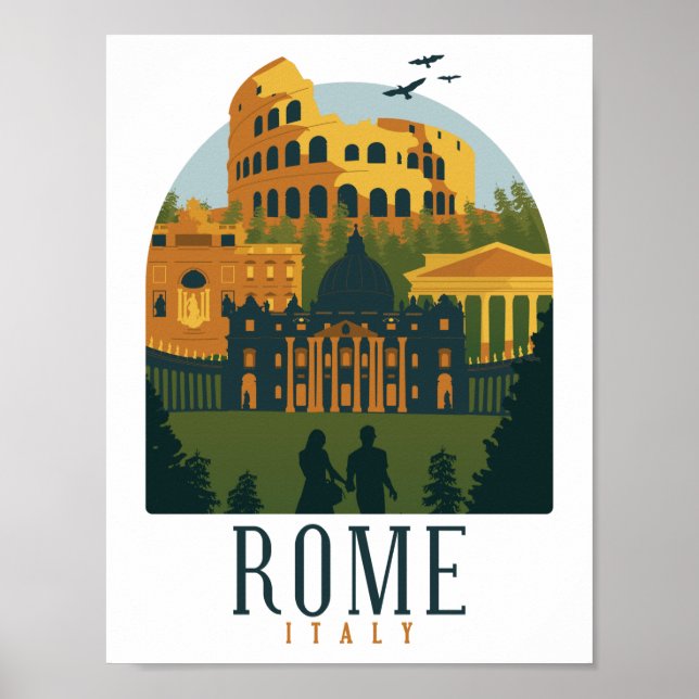 Vintagen Rom Colosseum Poster (Framsidan)
