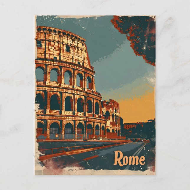 Vintagen Rom Colosseum Vykort (Framsida)