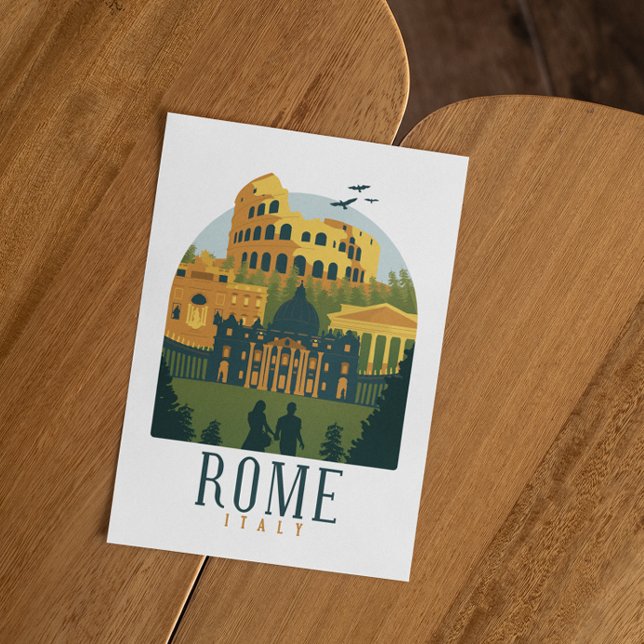 Vintagen Rom Colosseum Vykort (Rome Colosseum Vintage Postcard)