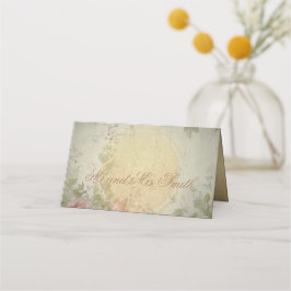 Vintagen Rosa ros vattenfärg i klassisk Elegant Placeringskort