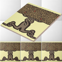 Vintagen Roycroft Fruit Träd Hedge Kakelplatta