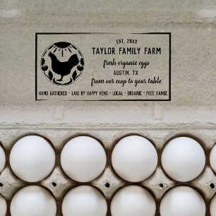Vintagen Rustic Chicken Ru i familjen Organic Eggs Stämpel