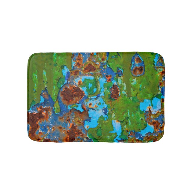 Vintagen Rustic Metall Peeling Paint Grunge - mjuk Badrumsmatta (Framsidan)