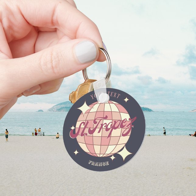 Vintagen Saint st Tropez Frankrike helgdag Nyckelring (Skapare uppladdad)